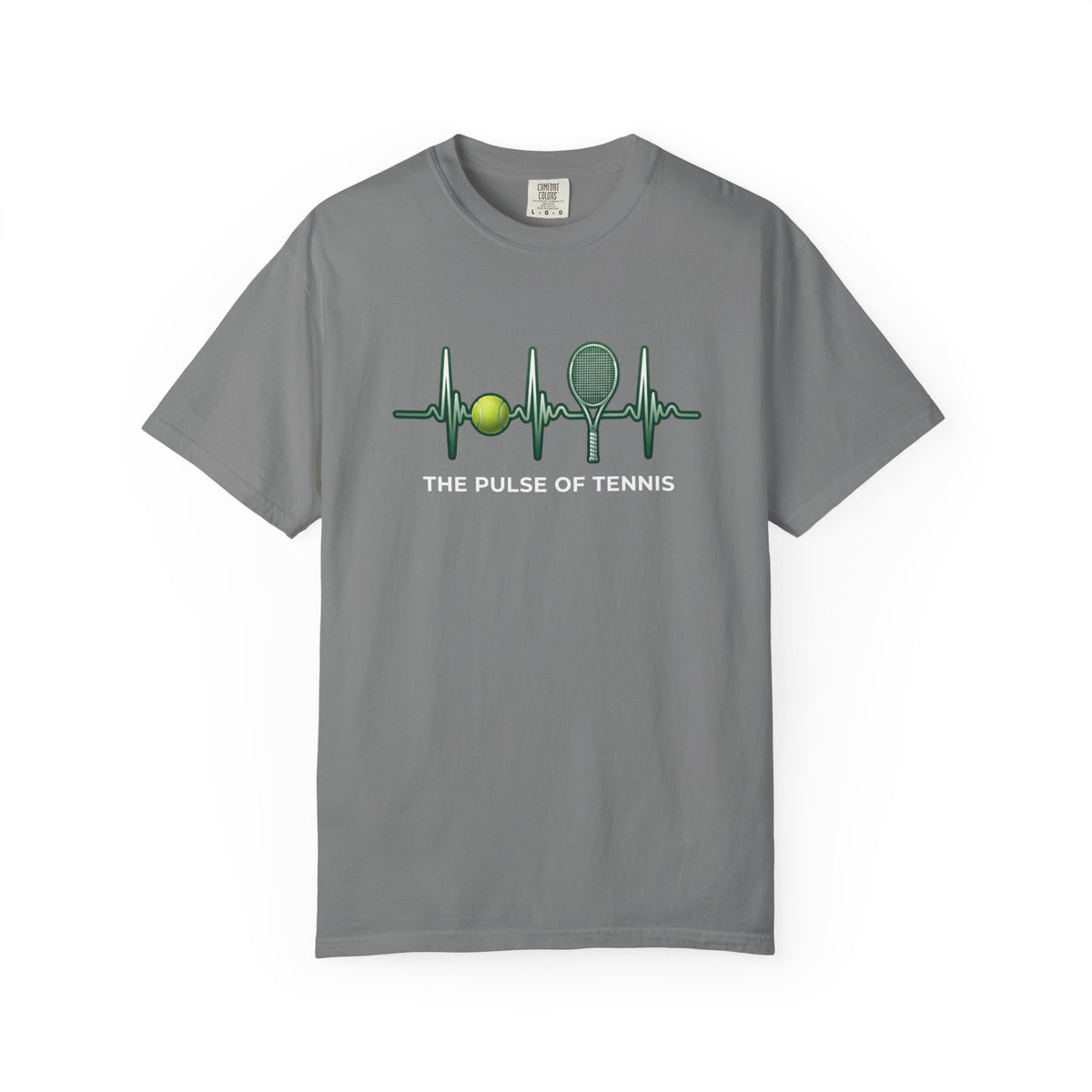 Tennis Heartbeat T‑Shirt — Tennis Ball & Racket ECG Design