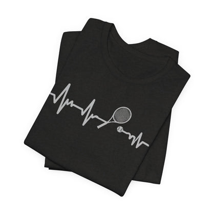 Tennis Heartbeat Tee — Racket Pulse Graphic T-Shirt