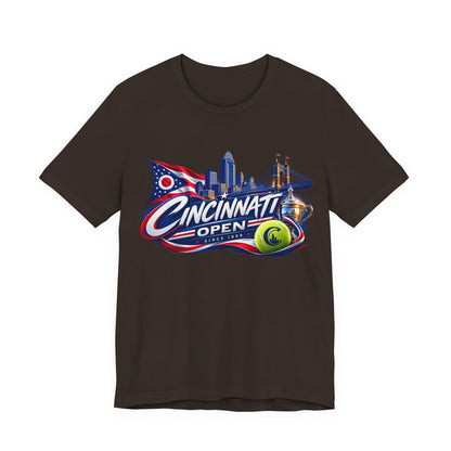 Cincinnati Open Tennis T‑Shirt – City Skyline & Tennis Ball Graphic