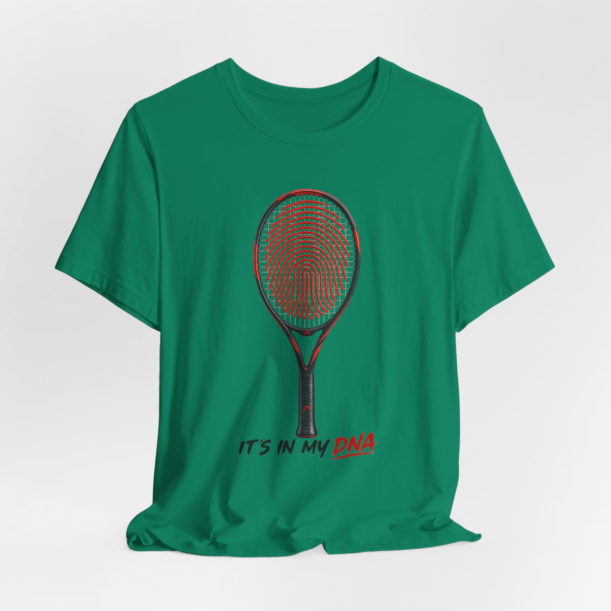 Tennis T‑Shirt — "It's In My DNA" Racket Fingerprint Tee