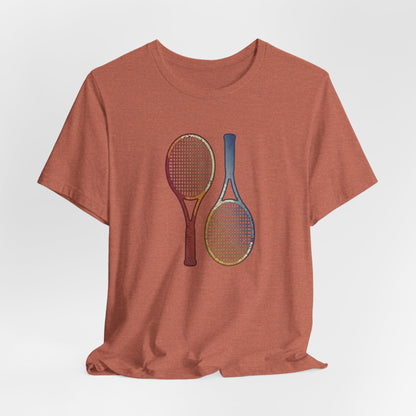 Tennis Rackets Tee — Vintage Wooden Racquets Graphic Shirt