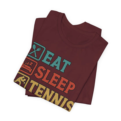 Tennis Tee — "Eat Sleep Tennis Repeat" Vintage Graphic Shirt