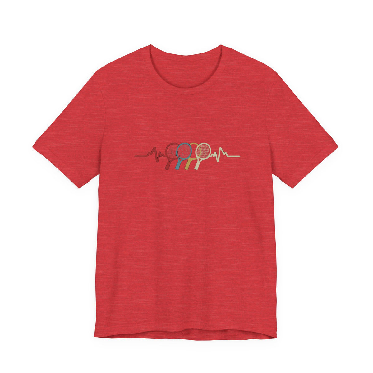 Tennis Heartbeat Tee — Retro Racket Line Art T-Shirt