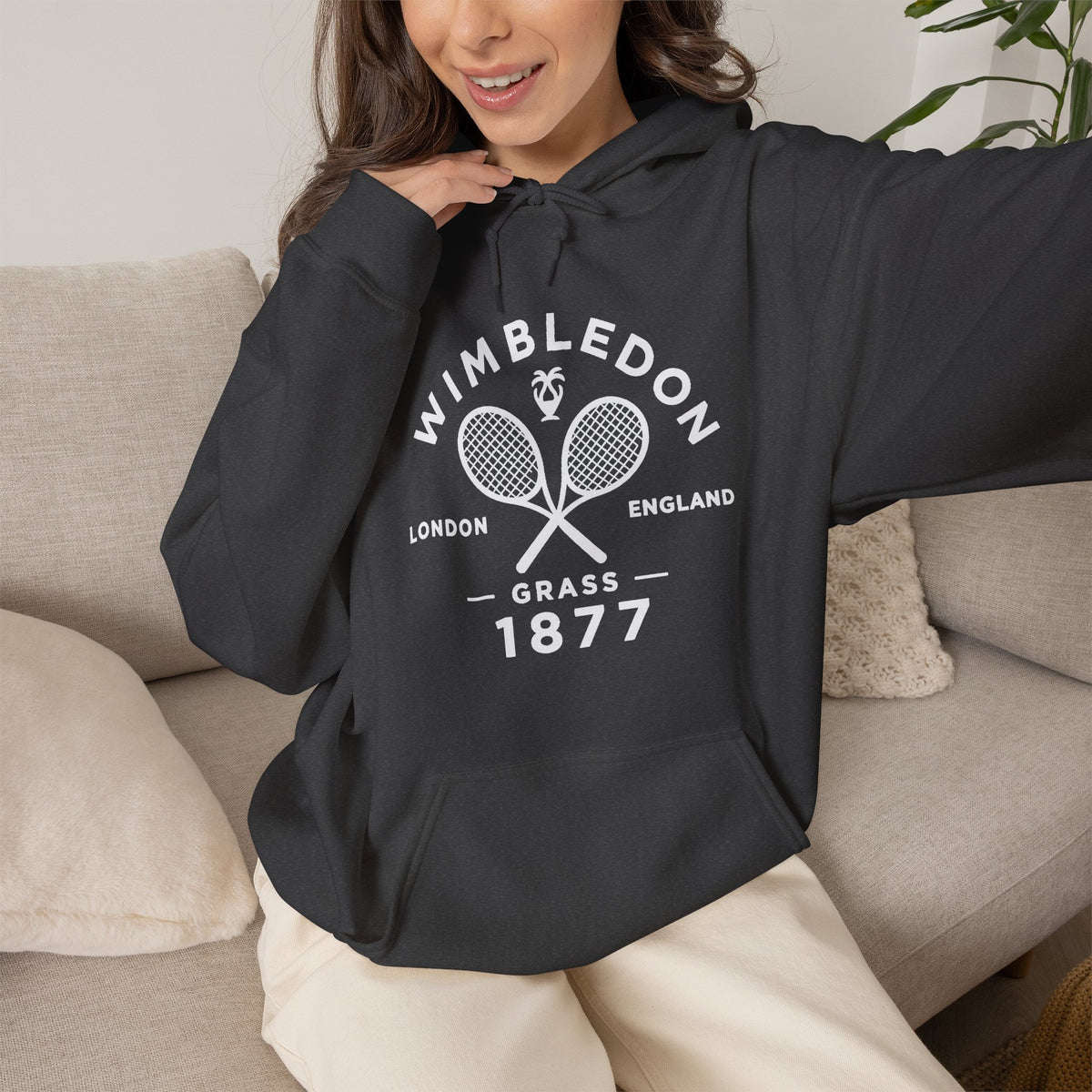 Wimbledon 1877 Tennis Hoodie — Classic Racquets Logo Pullover