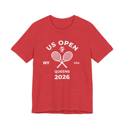 US Open Queens 2026 Tennis Tee — NY USA Vintage Racket T-Shirt