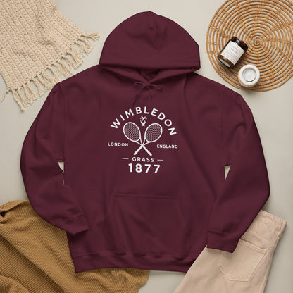 Wimbledon 1877 Tennis Hoodie — Classic Racquets Logo Pullover