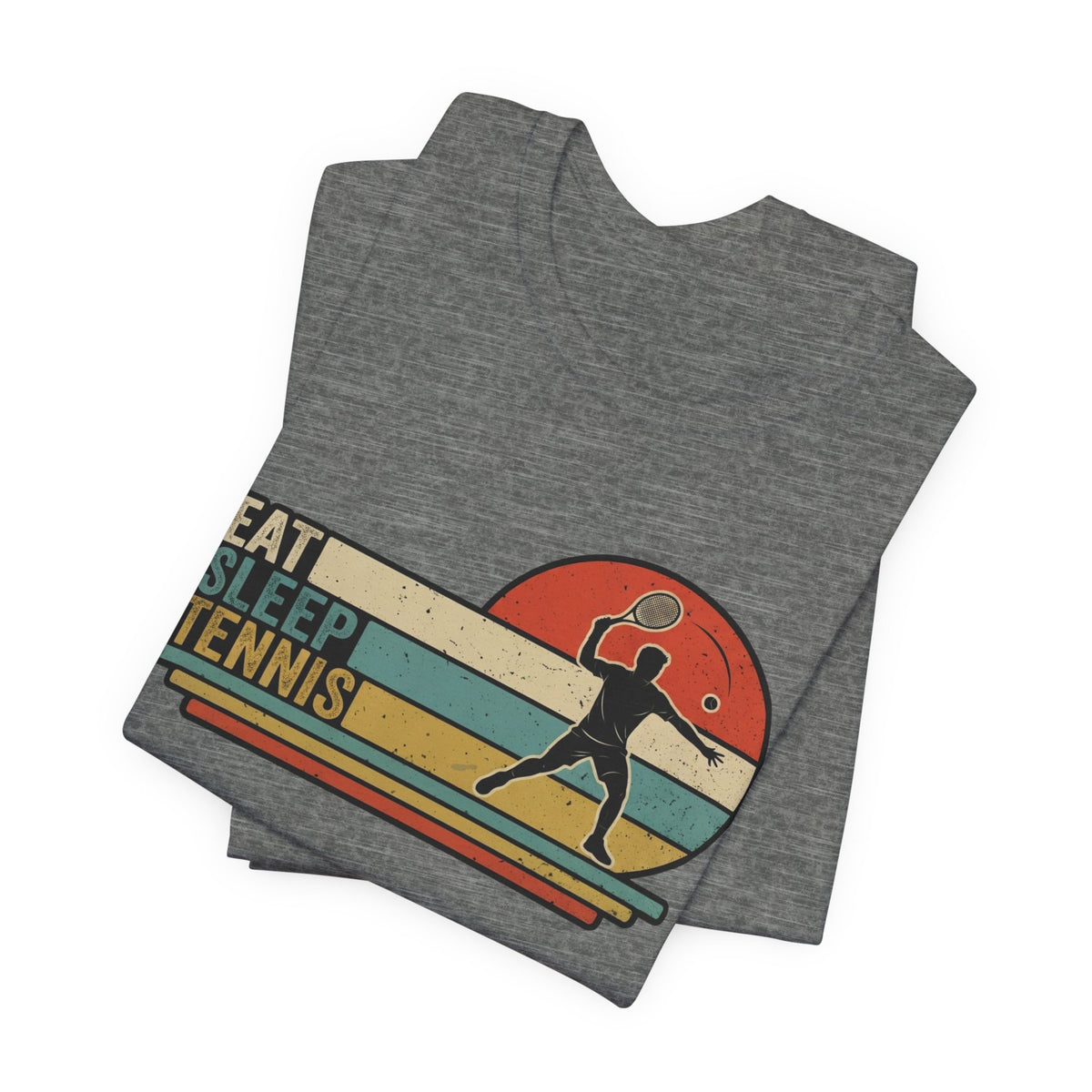 Eat Sleep Tennis Retro Graphic Tee — Vintage Tennis Player T‑Shirt