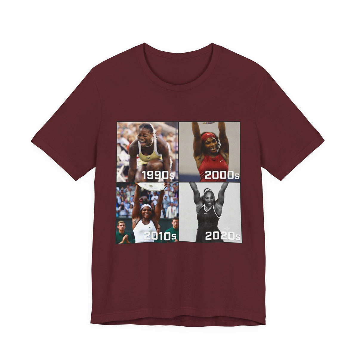 Decades of Champions Serena William’s 1990s–2020s Collage T-shirt