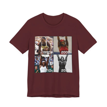 Decades of Champions Serena William’s 1990s–2020s Collage T-shirt