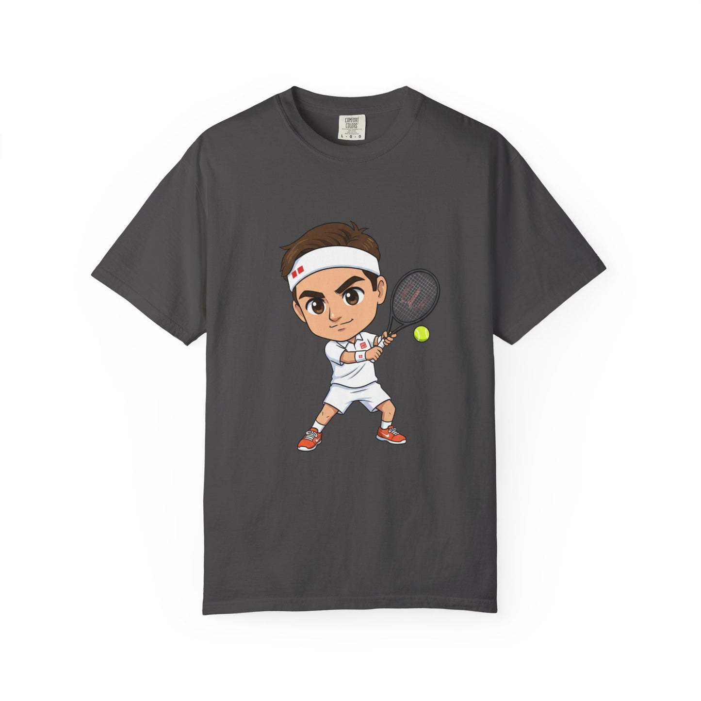 Federer Cartoon Tennis T-Shirt — Retro Athlete Graphic Tee