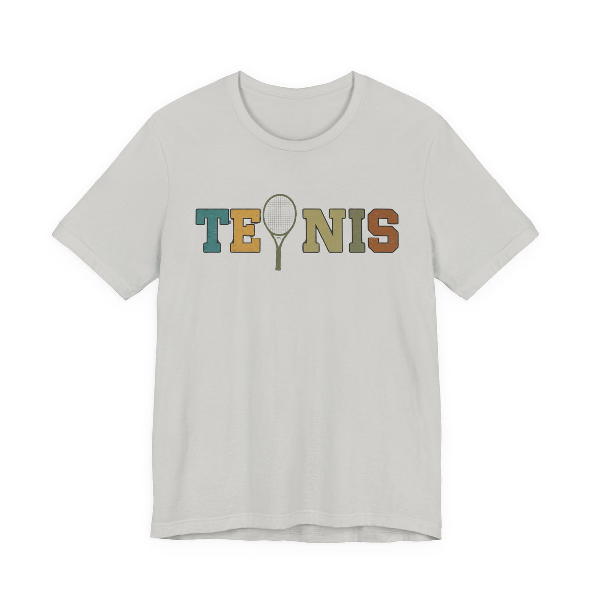 Tennis Retro Graphic Tee — Vintage Racket Lettering Shirt