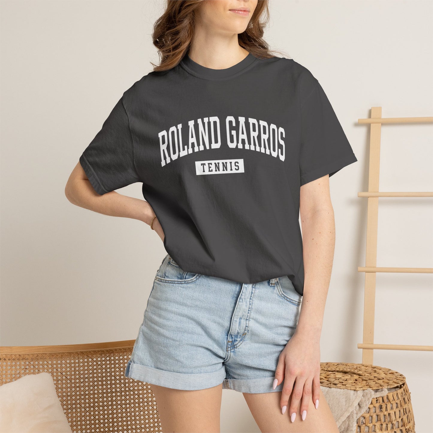 Roland Garros Retro Tennis Tee — Paris 2026 Garment-Dyed Court Shirt