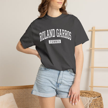 Roland Garros Retro Tennis Tee — Paris 2026 Garment-Dyed Court Shirt