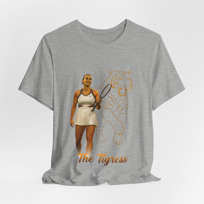 Sabalenka The Tigress Graphic Tee — Empowered Woman & Tiger Illustration