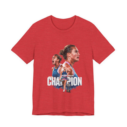 Champion Athlete Sabalenka Graphic Tee — "CHAMPION" Player Portrait T-Shirt