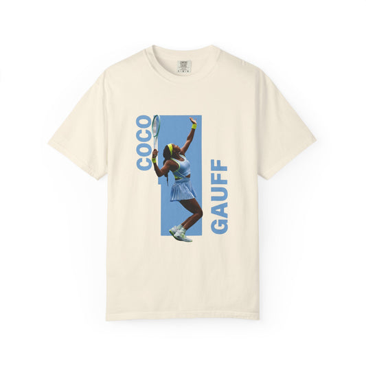 Coco Gauff T-Shirt — Retro Tennis Serve Graphic