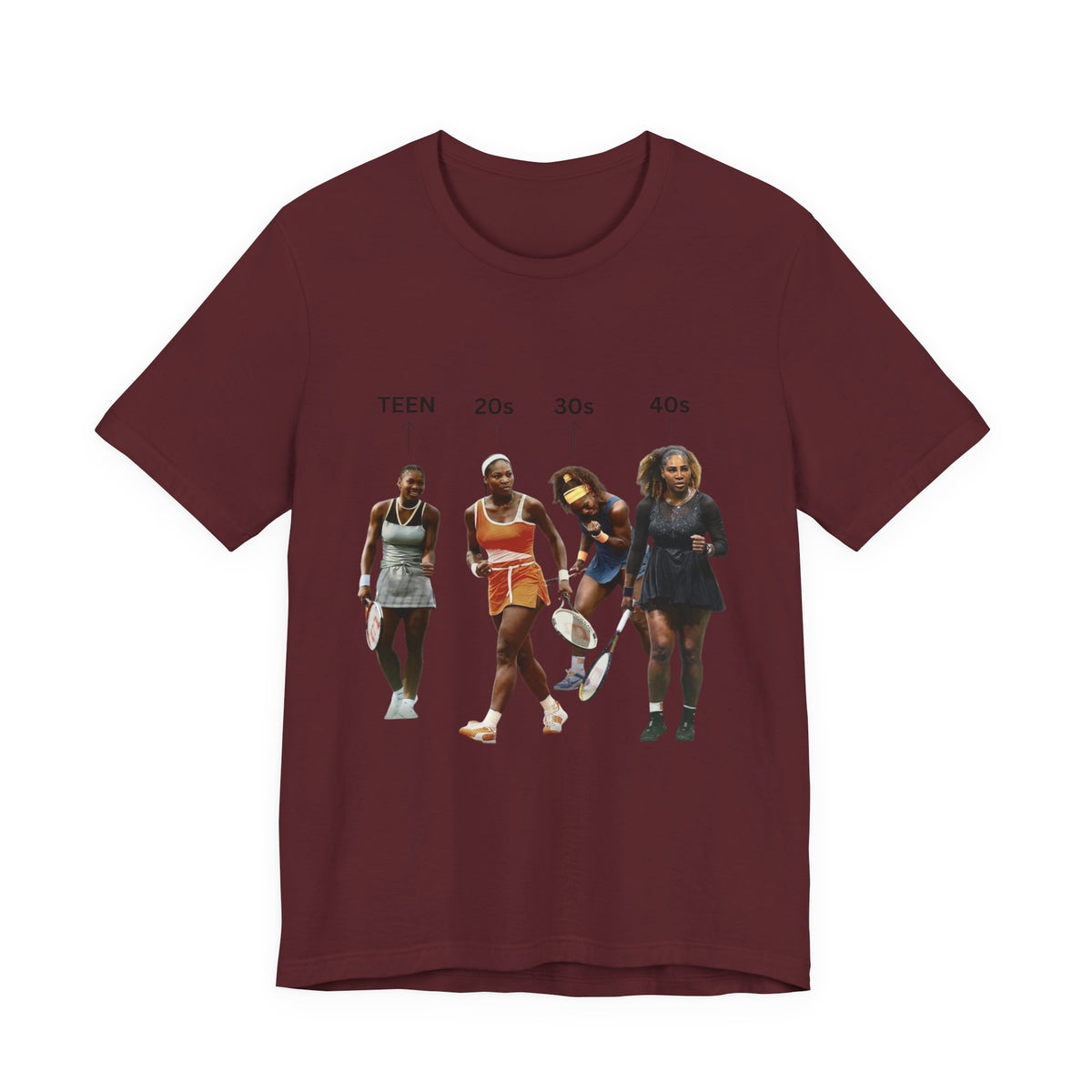 T-Shirt — Serena Williams Life Stages Graphic Tee (Teen · 20s · 30s · 40s)