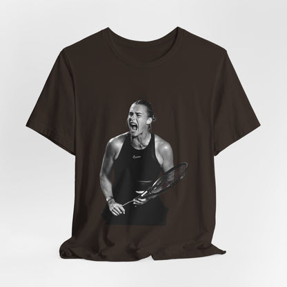 Tennis Player Sabalenka Graphic Tee — Energetic Champion Tennis T‑Shirt