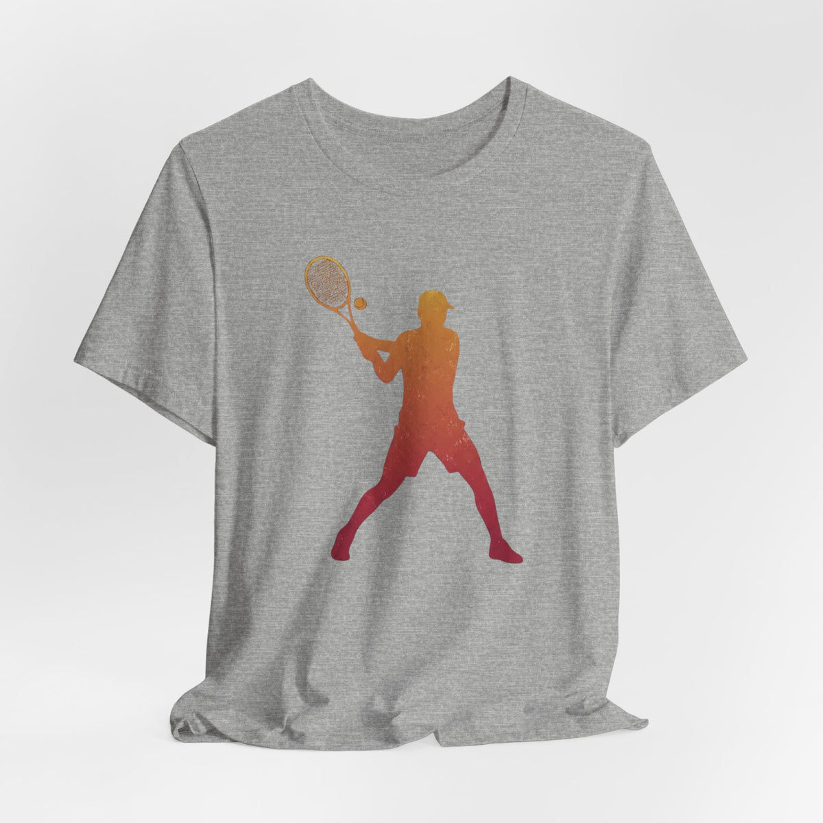Tennis Player Silhouette Tee — Sunset Racket Graphic Shirt