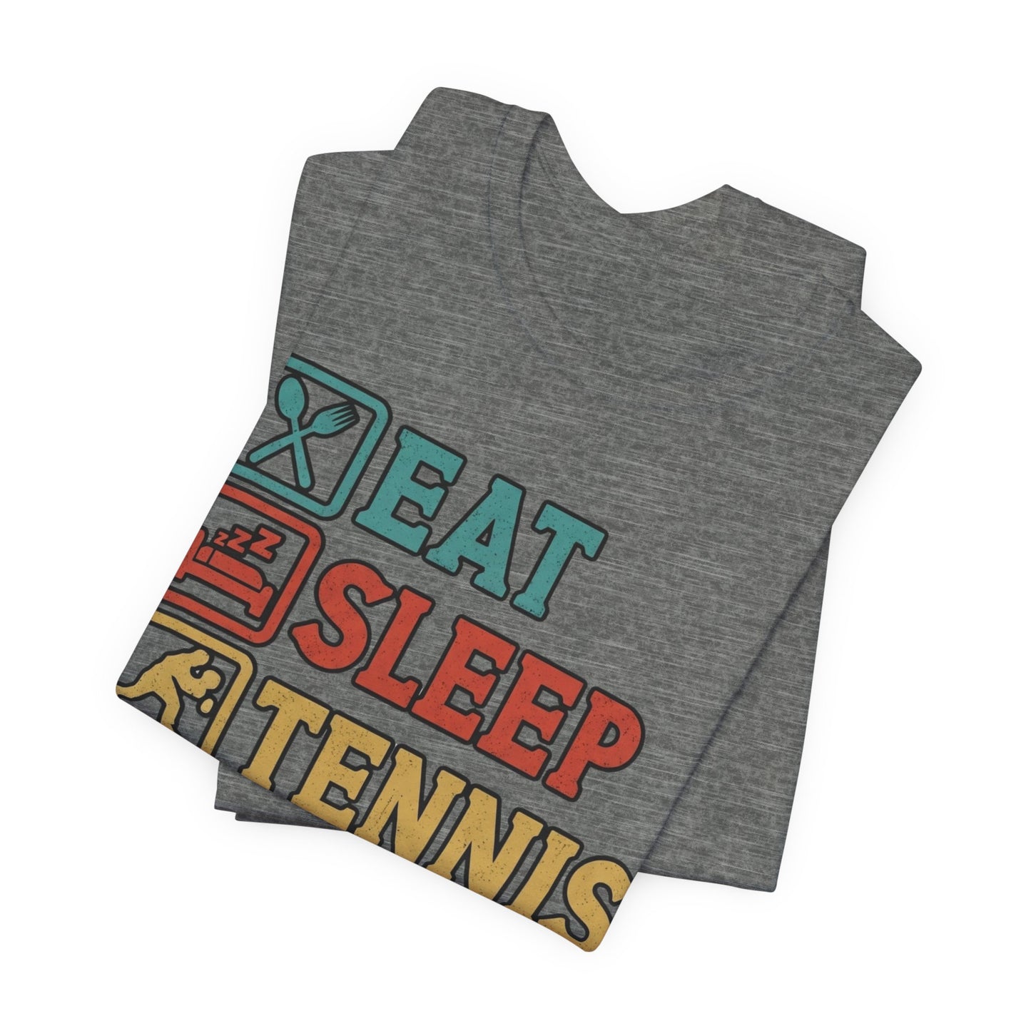 Tennis Tee — "Eat Sleep Tennis Repeat" Vintage Graphic Shirt