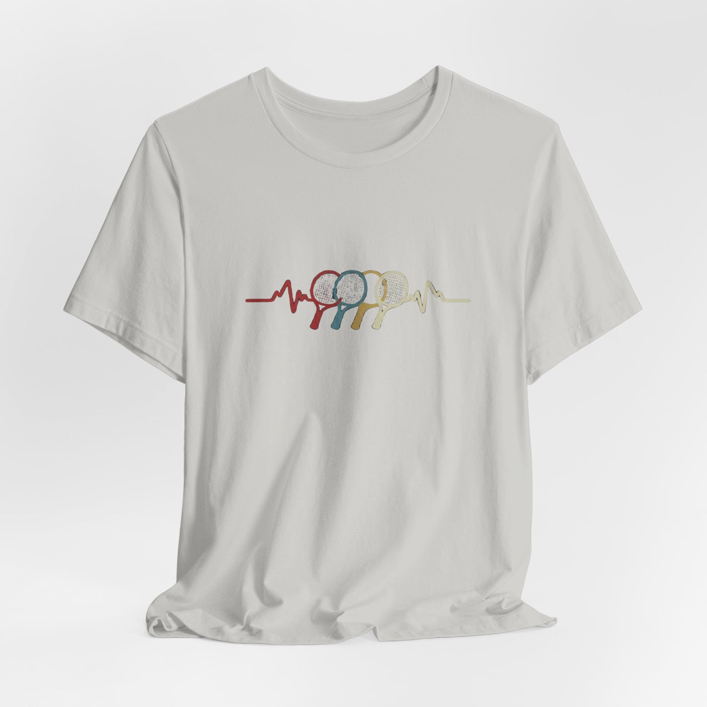 Tennis Heartbeat Tee — Retro Racket Line Art T-Shirt