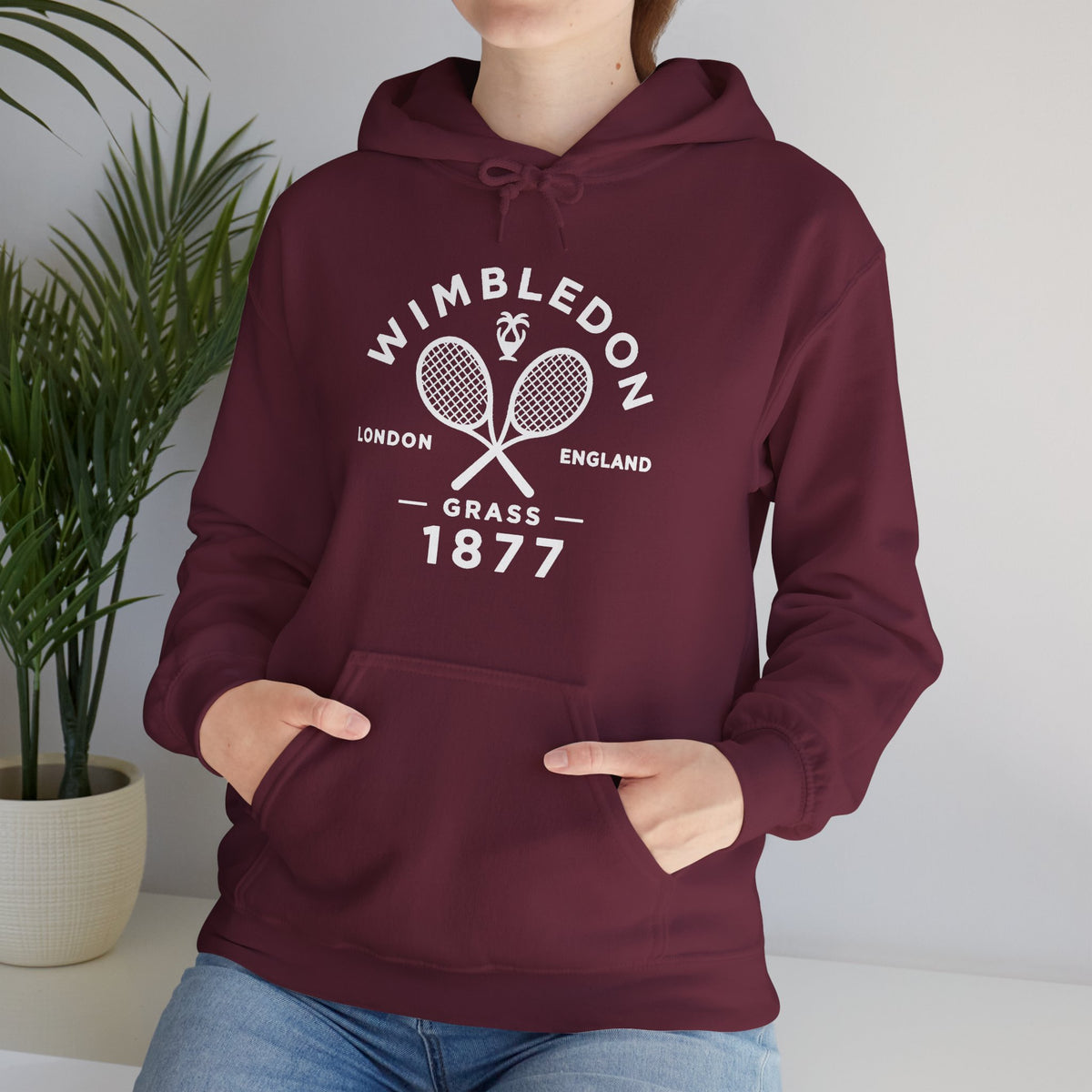 Wimbledon 1877 Tennis Hoodie — Classic Racquets Logo Pullover