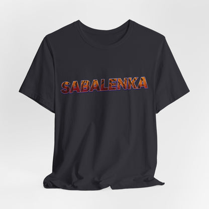 Sabalenka Tennis T‑Shirt — Bold Text Fan Tee