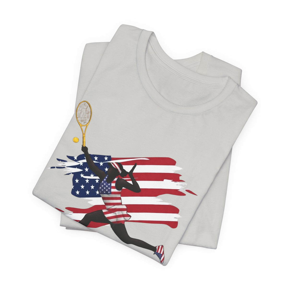 US Open 2026 Tennis T‑Shirt — American Flag Tennis Player Graphic Tee