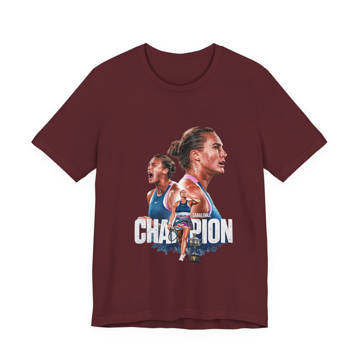 Champion Athlete Sabalenka Graphic Tee — "CHAMPION" Player Portrait T-Shirt
