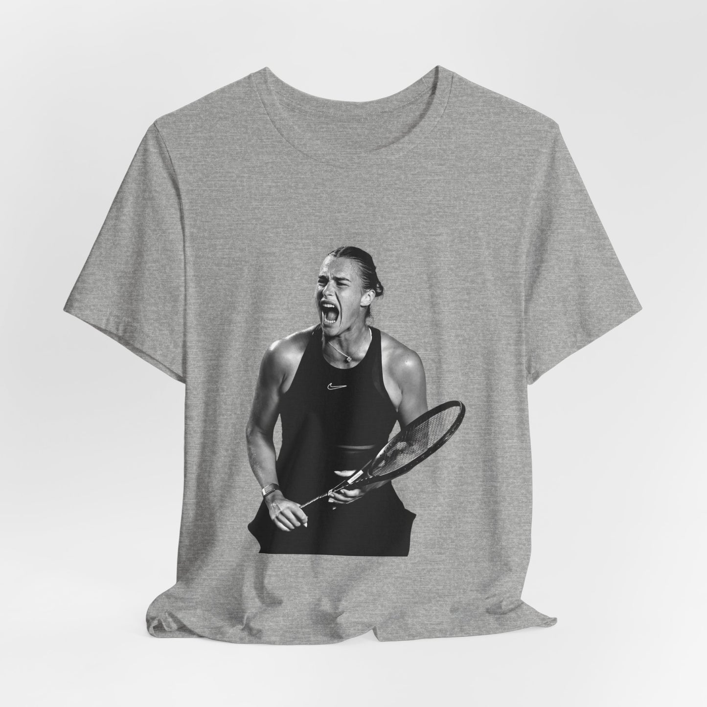 Tennis Player Sabalenka Graphic Tee — Energetic Champion Tennis T‑Shirt