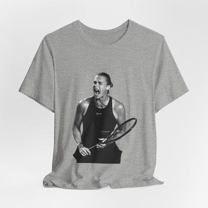 Tennis Player Sabalenka Graphic Tee — Energetic Champion Tennis T‑Shirt