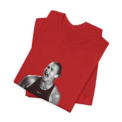 Tennis Player Sabalenka Graphic Tee — Energetic Champion Tennis T‑Shirt