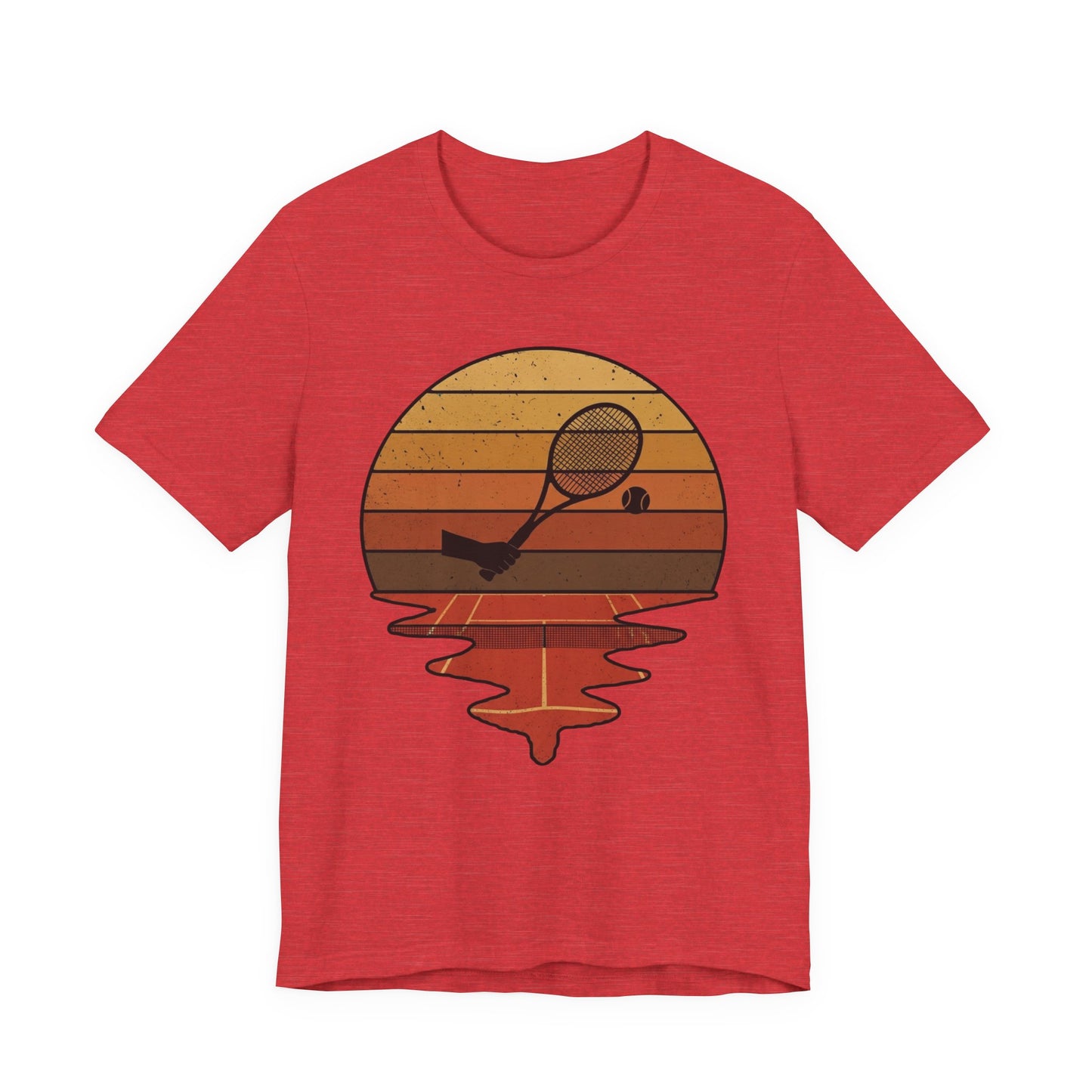 Retro Tennis Sunset Tee — Vintage Racket & Ball Graphic T‑Shirt