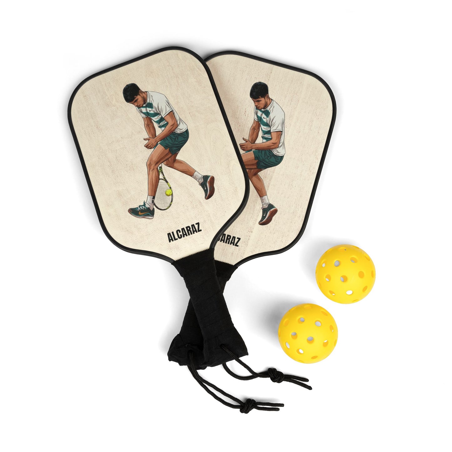 Pickleball Paddle Set — Carlos Alcaraz Player Design Kit (2 Paddles + 2 Balls)
