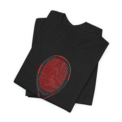 Tennis T‑Shirt — "It's In My DNA" Racket Fingerprint Tee