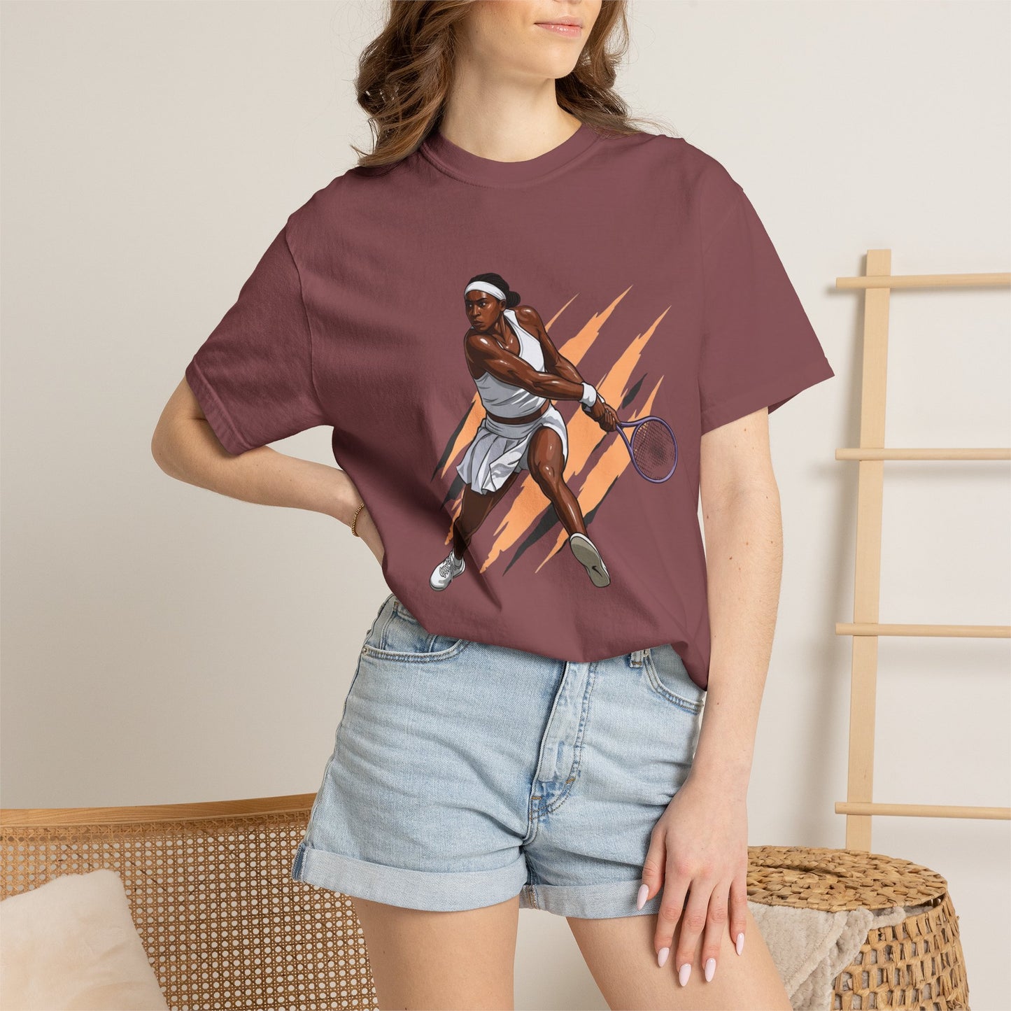 COCO GAUFF Tennis Player Graphic T-Shirt — Dynamic Women's Tennis Art Tee