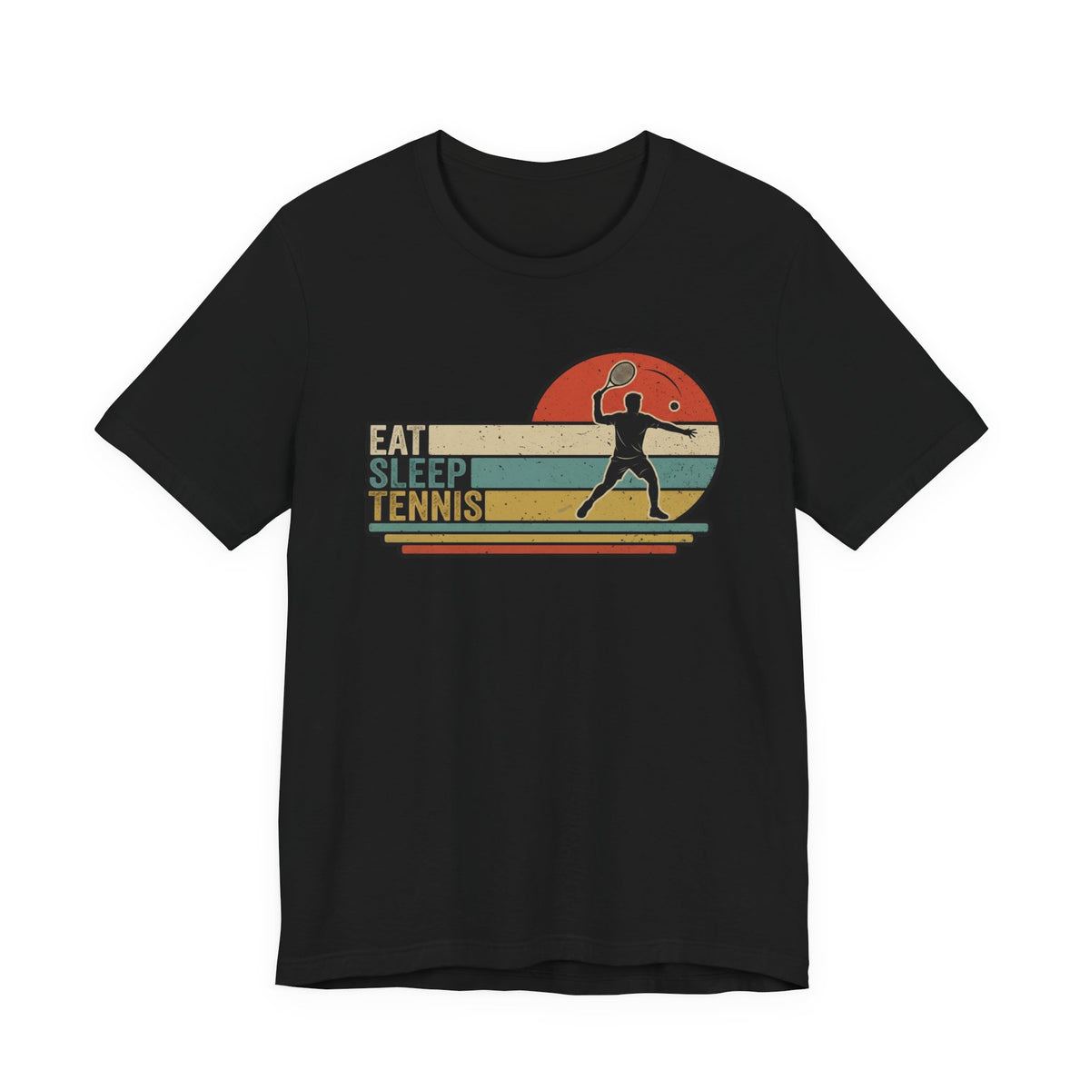 Eat Sleep Tennis Retro Graphic Tee — Vintage Tennis Player T‑Shirt