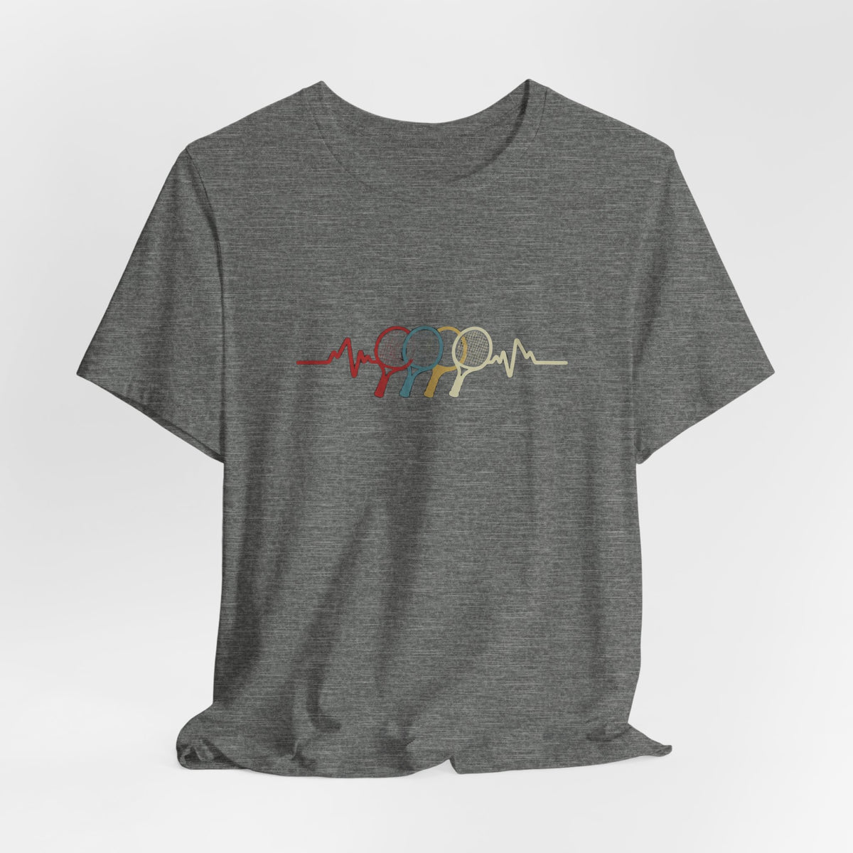 Tennis Heartbeat Tee — Retro Racket Line Art T-Shirt