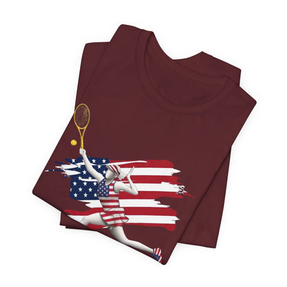 US Open 2026 Tennis Tee — American Flag Tennis Player Graphic T-Shirt
