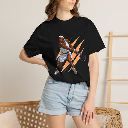 COCO GAUFF Tennis Player Graphic T-Shirt — Dynamic Women's Tennis Art Tee