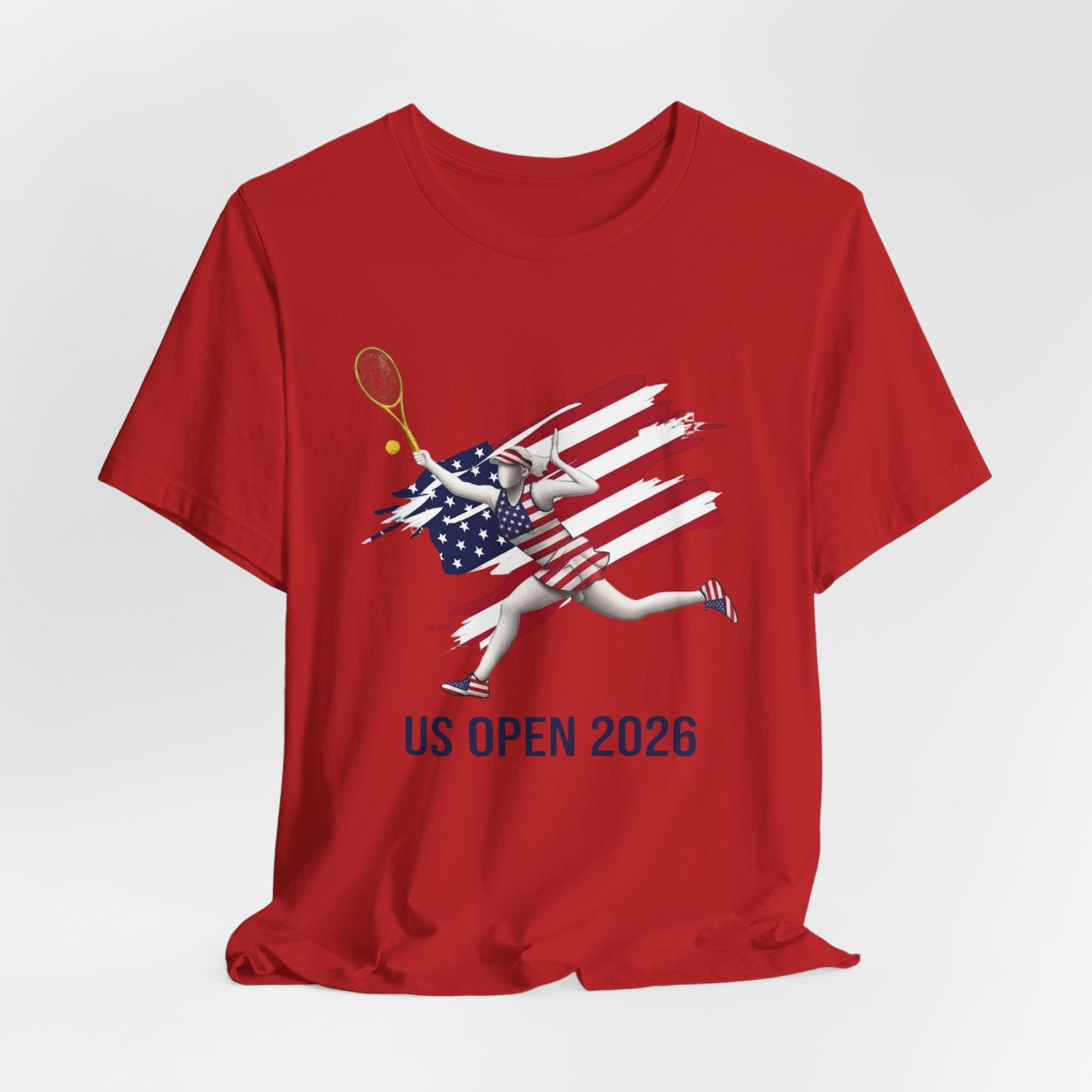 US Open 2026 Tennis Tee — American Flag Tennis Player Graphic T-Shirt
