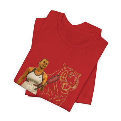 Sabalenka The Tigress Graphic Tee — Empowered Woman & Tiger Illustration