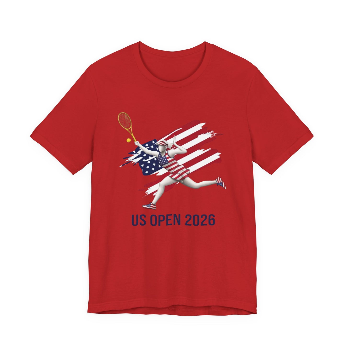 US Open 2026 Tennis Tee — American Flag Tennis Player Graphic T-Shirt