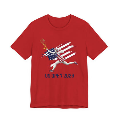 US Open 2026 Tennis Tee — American Flag Tennis Player Graphic T-Shirt