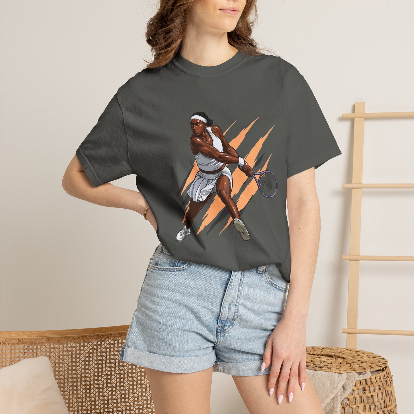 COCO GAUFF Tennis Player Graphic T-Shirt — Dynamic Women's Tennis Art Tee