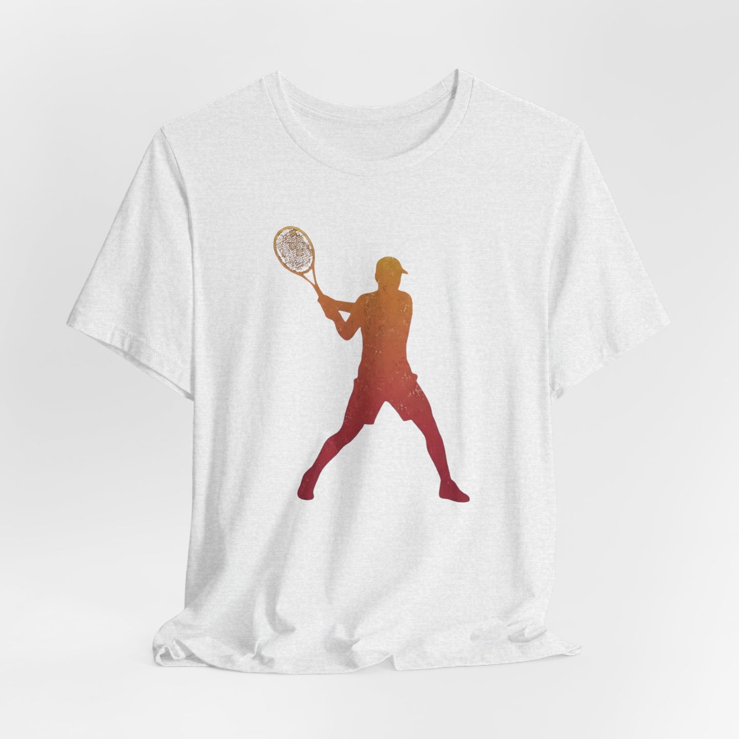 Tennis Player Silhouette Tee — Gradient Racket Sports T‑Shirt