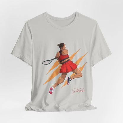 Tennis Player Aryna Sabalenka Graphic Tee — Dynamic Female Athlete Design
