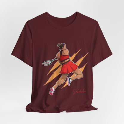 Tennis Player Aryna Sabalenka Graphic Tee — Dynamic Female Athlete Design