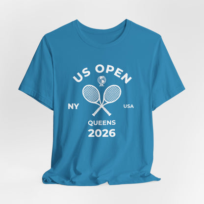 US Open Queens 2026 Tennis Tee — NY USA Vintage Racket T-Shirt