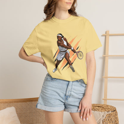 COCO GAUFF Tennis Player Graphic T-Shirt — Dynamic Women's Tennis Art Tee